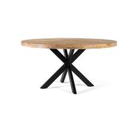 Mesa de comedor redonda fabricada en madera de mango 120 cm diametro77X120X120