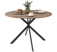 Mesa de comedor redonda HOMCOM para 4 personas, mesa de cocina estilo industrial con bandeja para bebidas y tablero de aspecto de madera.