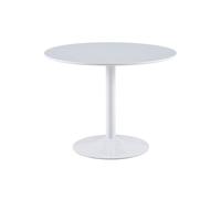 Mesa de comedor redonda sybil blanco para hogar moderno mueble de almacenaje - homekit