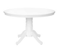 Mesa De Comedor Redonda Vintage Con Pedestal De Madera Blanca 120 Cm Akron