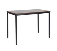 Relaxdays Mesa de comedor 4 personas 110 x 60 cm marrón oscuro,negro