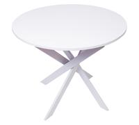 Mesa de Comedor Skraut Home fija redonda - Modelo Zen - Ø90x90x77cm - Capacidad hasta 4 personas - Materiales resistentes - Encimera en melamina de alta calidad - Color mate con patas metálicas color