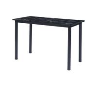 Mesa de comedor tammela versátil para 4 personas de acero y mdf 120 x 60 x 75 cm - mármol negro [en.casa]