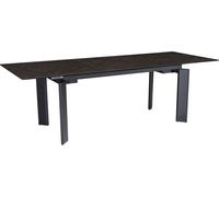 Mesa de comedor WOHNLING, 180x95x77 cm, mesa de cristal y cerámica, color negro. Mesa de cocina extensible hasta 240 cm, mesa de cristal grande, mesa de comedor rectangular para el comedor
