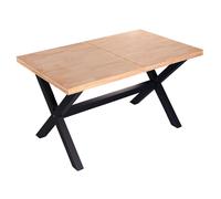 Mesa de comedor X-Loft extensible forma rectangular 76x140-180-220x90 cm Adec Nordish/black oak 76.00