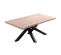 Mesa de comedor Xena forma patas cruzadas tapa irregular roble 76x180x100 cm Adec Nordish oak/black 76.00
