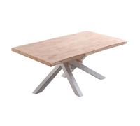 Mesa de comedor Xena forma patas cruzadas tapa irregular roble 76x180x100 cm Adec Nordish oak/white 76.00