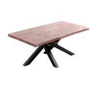 Mesa de comedor Xena forma patas cruzadas tapa irregular roble 76x180x100 cm Adec Oak honey/black