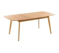 Mesa De Comedor Y Cocina Extensible Chapada En Madera De Roble Claro 150/190 X 90 Cm Madox