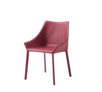 Mesa de comedor y sillas escandinavas minimalistas, estilo vintage italiano, diseño de cuero para casas pequeñas, muebles compactos y elegantes