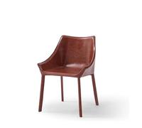 Mesa de comedor y sillas escandinavas minimalistas, estilo vintage italiano, diseño de cuero para casas pequeñas, muebles compactos y elegantes