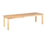 Mesa De Conferencia Extensible Rectangular Tablero Chapado Y Patas De Madera Maciza 180/280 X 100 Cm Madera De Fresno Claro Madura