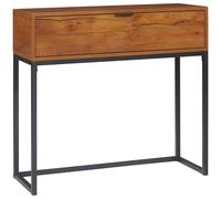 Mesa de consola HOMCOM, mesa de entrada de estilo moderno, mesa de entrada estrecha con cajón y patas de acero, mesa de sofá, para , entrada, pasillo, 80 x 30 x 76 cm, madera natural