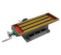 Mesa de corte, mesa de fresado, mesa de perforación de 270x125 mm de hierro fundido – Mesa de coordenadas XY precisa con manivelas y ranuras en T, para taladro de columna, fresadora, taller (recorrido