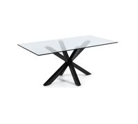 Mesa de cristal Argo con patas de acero OUTLET