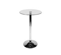 Mesa de cristal redonda 105 cm vidrio vidrio transparente ø 60 cm