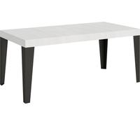 Mesa de desvestir, dimensiones 200/460 x 90 cm, color blanco "Flammenweiß", estructura de haya en color antracita, patas