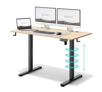 Mesa de escritorio ajustable en altura SENSE7, modelo Nojo, dimensiones 120x60 cm, madera de pino. Mesa eléctrica para juegos, para ordenador, de pie. Incluye función de memoria y gestión de cables