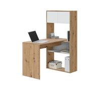 Due-Home Innovations SL Mesa-estantería Duo reversible 3 posiciones Roble Nodi y Blanco Artik