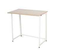 Mesa de escritorio plegable utility multifuncional para oficina en casa, 50 x 80 cm, estructura metálica, con estante de almacenamiento, (taupe)