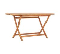 vidaXL Mesa plegable de jardín de madera maciza de teca 160x80x75 cm