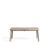 Mesa de exterior extensible Izola de aluminio con acabado color topo, 185 (235) x 100 cm.