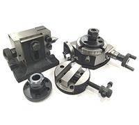 Mesa de fresado giratorio inclinable de 3 pulgadas/80 mm con tornillo de banco redondo, adaptadores ER COLLET y herramientas de ingeniería de molino de cola adecuadas (con adaptador ER16 y ER20)