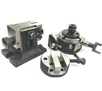 Mesa de fresado giratorio inclinable de 3 pulgadas/80 mm con tornillo de banco redondo, adaptadores ER COLLET y herramientas de ingeniería de molino de cola adecuadas (con adaptador ER20)