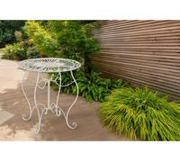 Mesa de hierro indra metal crema antiguo ø 70 cm