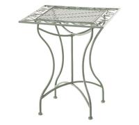 CLP Mesa de Jardin Asina Cuadrada 60 x 60 cm, Estilo modernista romantico de Hierro, Repelente al Agua para terraza y Balcon, Color:Antiguo-Verde