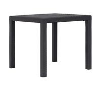 vidaXL Mesa de jardín plástico aspecto ratán Marrón 79x79x72 cm Comedor Patio