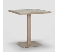 Mesa de jardín cuadrada de aluminio Kalimera - Madera natural