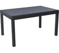 Habitat y Jardin - Mesa de jardín de aluminio extensible "Lagos" - 140/280 x 90 x 76 cm - Negro