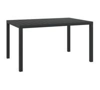 vidaXL: Mesa de jardín, color , 150x90x74 cm, fabricada en aluminio y WPC (compuesto de madera y plástico)