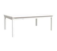 Mesa de jardín de madera maciza, color blanco, 121 x 82,5 x 45 cm, pino | Madera de pino maciza, estructura robusta, diseño rústico, fácil montaje con instrucciones, uso al aire libre