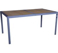 Mesa de jardín de metal imitación madera "tossa" - 160 x 90 x 75 cm - marrón