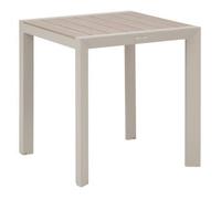 Mesa De Jardín "évasion" Efecto Madera En Lino Y Arcilla 2 Plazas Con Tapas De Aluminio - Hespéride