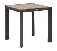 Mesa De Jardín "evasion" Efecto Madera Miel Y Grafito 2 Plazas Aluminio Lates - Hespéride
