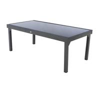 Mesa De Jardín Extensible "piazza", Antracita Y Grafito, 12 Plazas, De Aluminio Tratado Con Epoxi - Hespéride