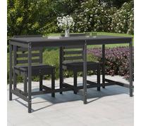 Mesa de jardín Living Store, color gris, 203,5 x 90 x 110 cm, fabricada en madera maciza de pino