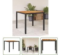 Mesa de jardín "Living Store" con tablero de madera, color , 90x90x75 cm, fabricada en polirratán