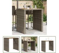 Mesa de jardín "Living Store" con tablero de madera, color gris, dimensiones 105x80x110 cm, fabricada en polirratán