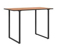 Mesa de jardín marrón 100 x 55 x 70 cm Madera con Patas de Acero | Hoja de madera, patas de acero, uso al aire libre, diseño sostenible, móvil, patio, terraza, comedor, reunión social