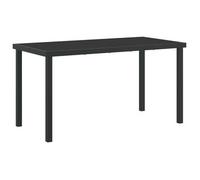 vidaXL Mesa de Jardín Negro 140 x 70 x 73 cm Metal, Muebles de jardín y terraza, Mesa Moderna para Patio, Ideal para reuniones y decoración al Aire Libre