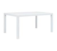 Mesa De Jardín Plástico Aspecto De Ratán Blanco 150x90x72 Cm Vidaxl