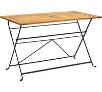 Mesa de jardín plegable de 120x70x74 cm, fabricada en madera de acacia maciza, resistente a la intemperie, extensible, que ahorra espacio, ideal para terraza, balcón o jardín, duradera y robusta, con