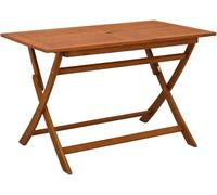 Mesa de jardín plegable de madera de eucalipto maciza, de 120x70x75 cm, resistente a la intemperie y que ahorra espacio, ideal como mesa para terraza, balcón, mesa auxiliar para exteriores, camping, p