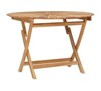 Mesa De Jardín Plegable Natural Ø 110 X 75 Cm Vidaxl