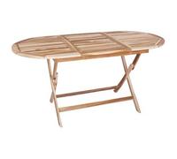 Mesa De Jardín Plegable Natural 160 X 80 X 76 Cm Vidaxl