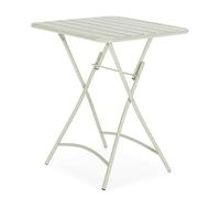 Mesa de Jardín plegable Perla cuadrada de metal en Verde, 60x60x74 cm